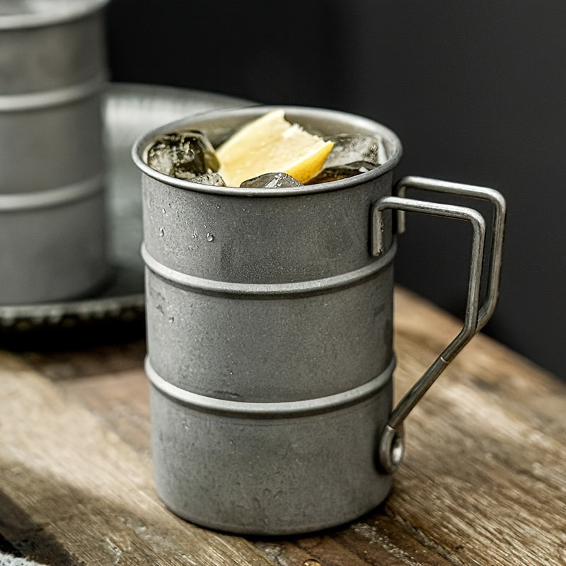 304 Stainless Steel Beer Cup Retro Industrial Style Tea Cup for Camping