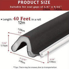 12-19 Meter V-Shaped Q Foam Kerf Weatherstripping Seal Strip