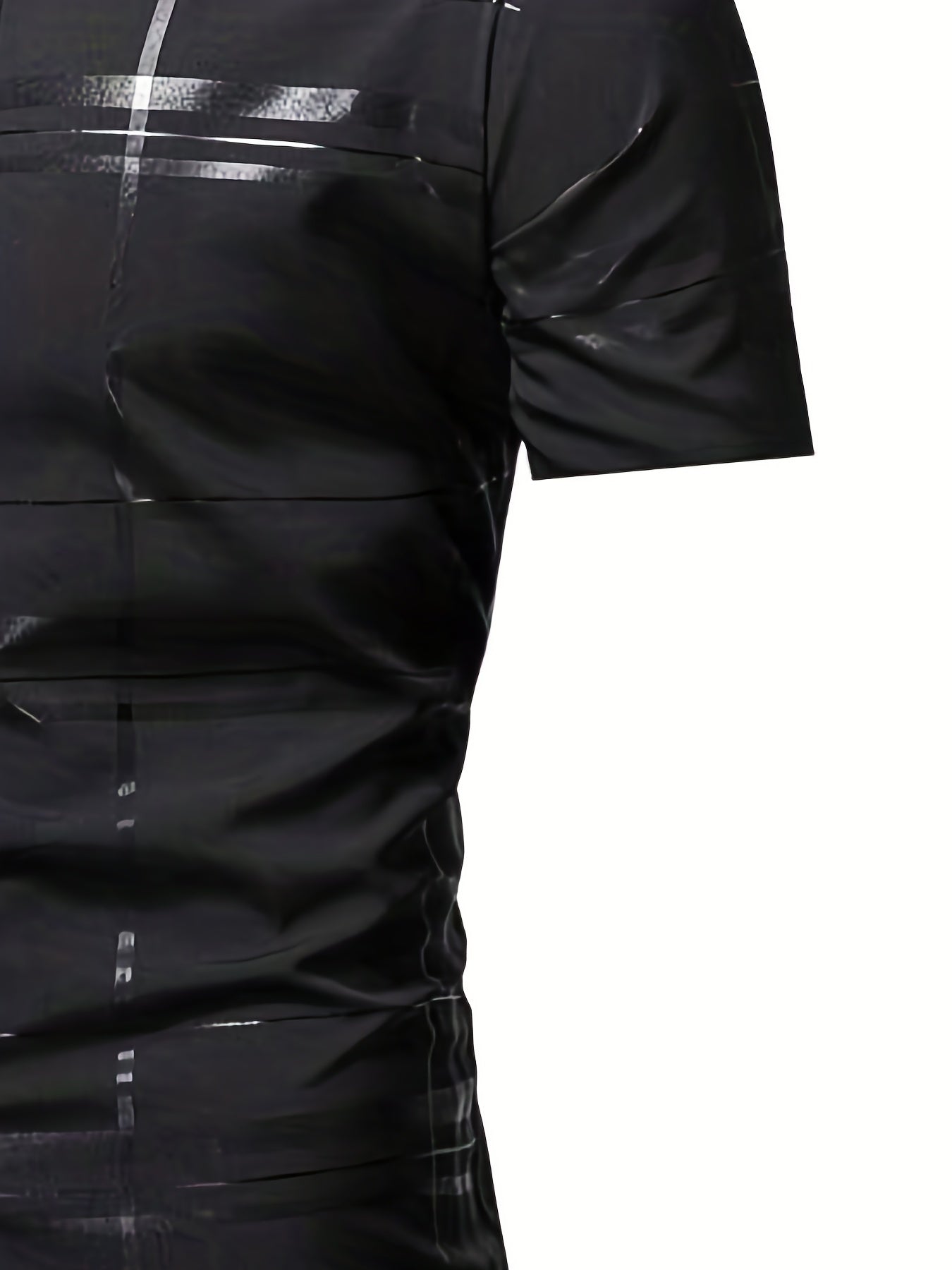 Men's Stripe Print Short Sleeve Shirt for Summer