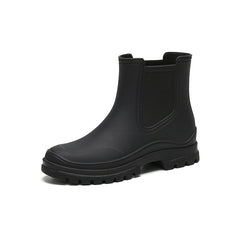Women's Platform Ankle Rain Boots Waterproof Slip on Shoes