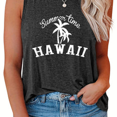 Women's Coconut Tree Print Tank Top