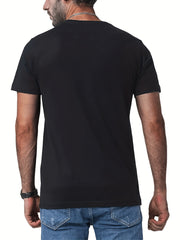 Retro Number & Letter Print Men's Graphic Crew Neck Active Tee