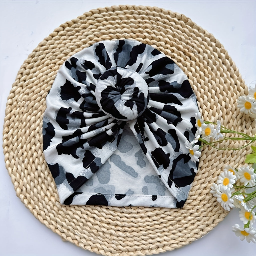 Baby Leopard Print Headband Soft Hat for Newborns