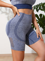 Women's Hollow Hip Lifting Yoga Sports Shorts High Waist Tummy Control