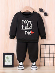 MOM DAD ME Baby Casual Outfit Sweatshirt Set