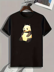 Panda Pattern Print Men's Graphic T-shirt for Summer