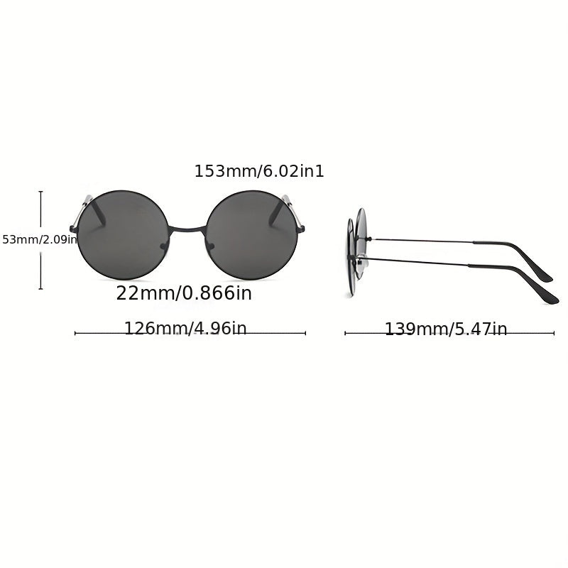 Men's Round Frame UV Protection Sunglasses for Beach
