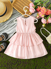 Baby Girl's Bow Layered Sleeveless Dress