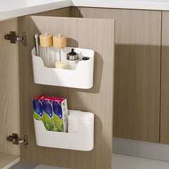 2pcs Storage Box Cabinet Door Hanging Rack Paste Bathroom Storage