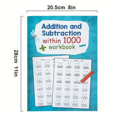 Math Workbook: Addition & Subtraction Within 1000 Practice Worksheets