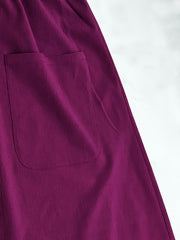 Solid Maxi Skirt With Pockets