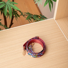 Geometric Rainbow Shoulder Strap, Ethnic Style Wide Purse Strap