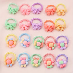 Colorful Hair Accessories for Girls - 1190pcs Soft Cotton Ties & Clips