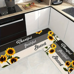 Sunflower Print Absorbent Non Slip Rug for Home Decor