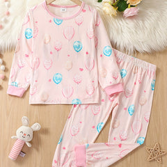 2pc Toddler Girls Balloon Graphic Pajama Set