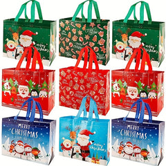 Reusable Christmas Tote Bags Large Non-woven Gift Wrap Bags