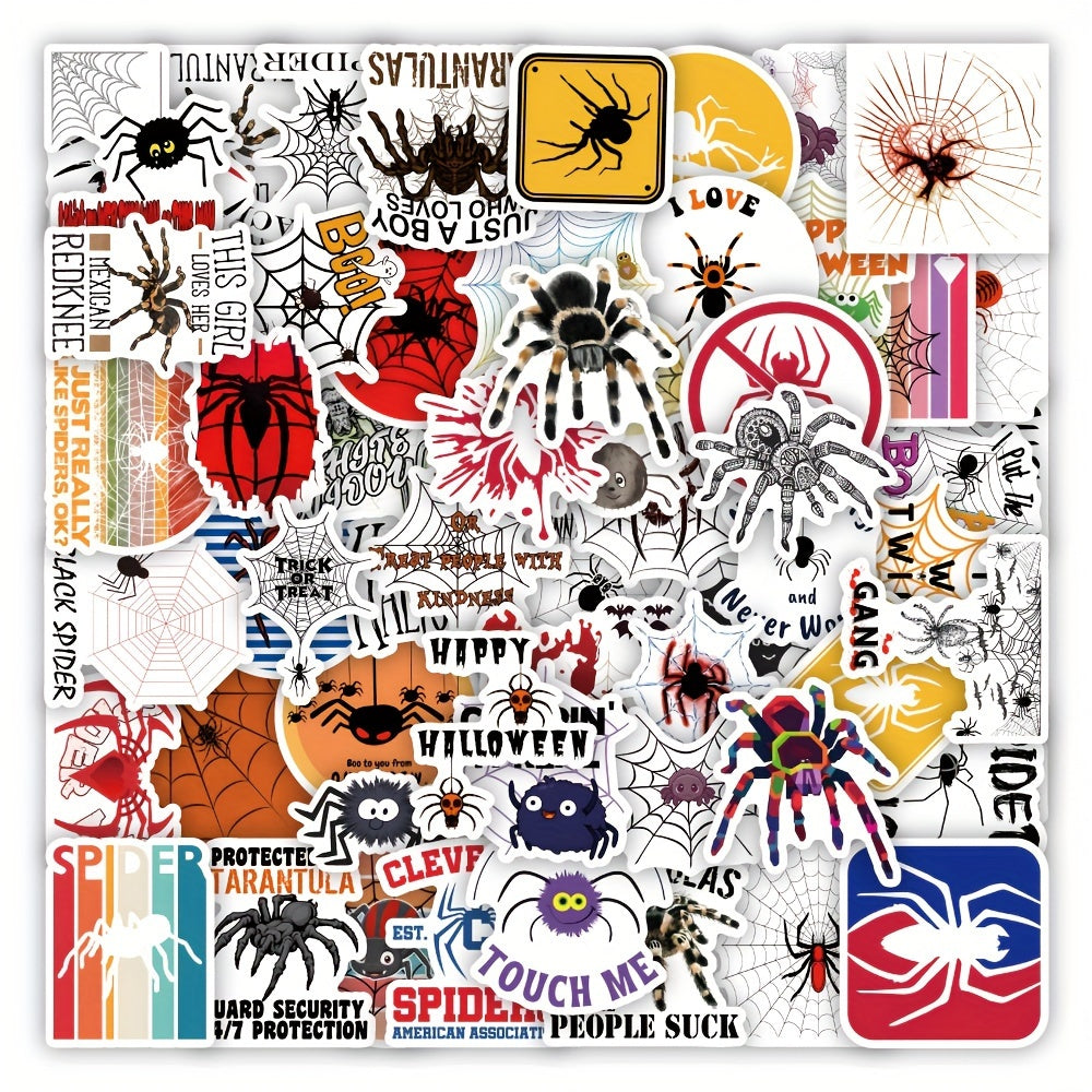50pcs Spider Waterproof Vinyl Stickers for Bottles Laptops Luggage