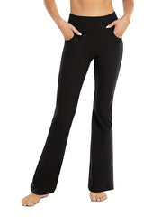 High Waisted Bootcut Leggings with Pockets - Women's Yoga Pants