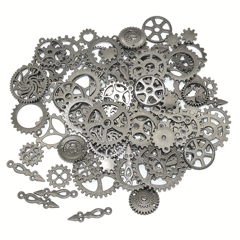 50g Steampunk Multicolor Mixed Mechanical Alloy Gear Pendant for DIY Jewelry
