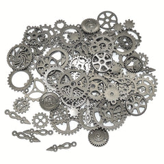 50g Steampunk Multicolor Mixed Mechanical Alloy Gear Pendant for DIY Jewelry