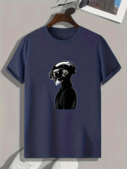 Helmet Man Pattern Print Men's Comfy Sports T shirt Graphic Tee