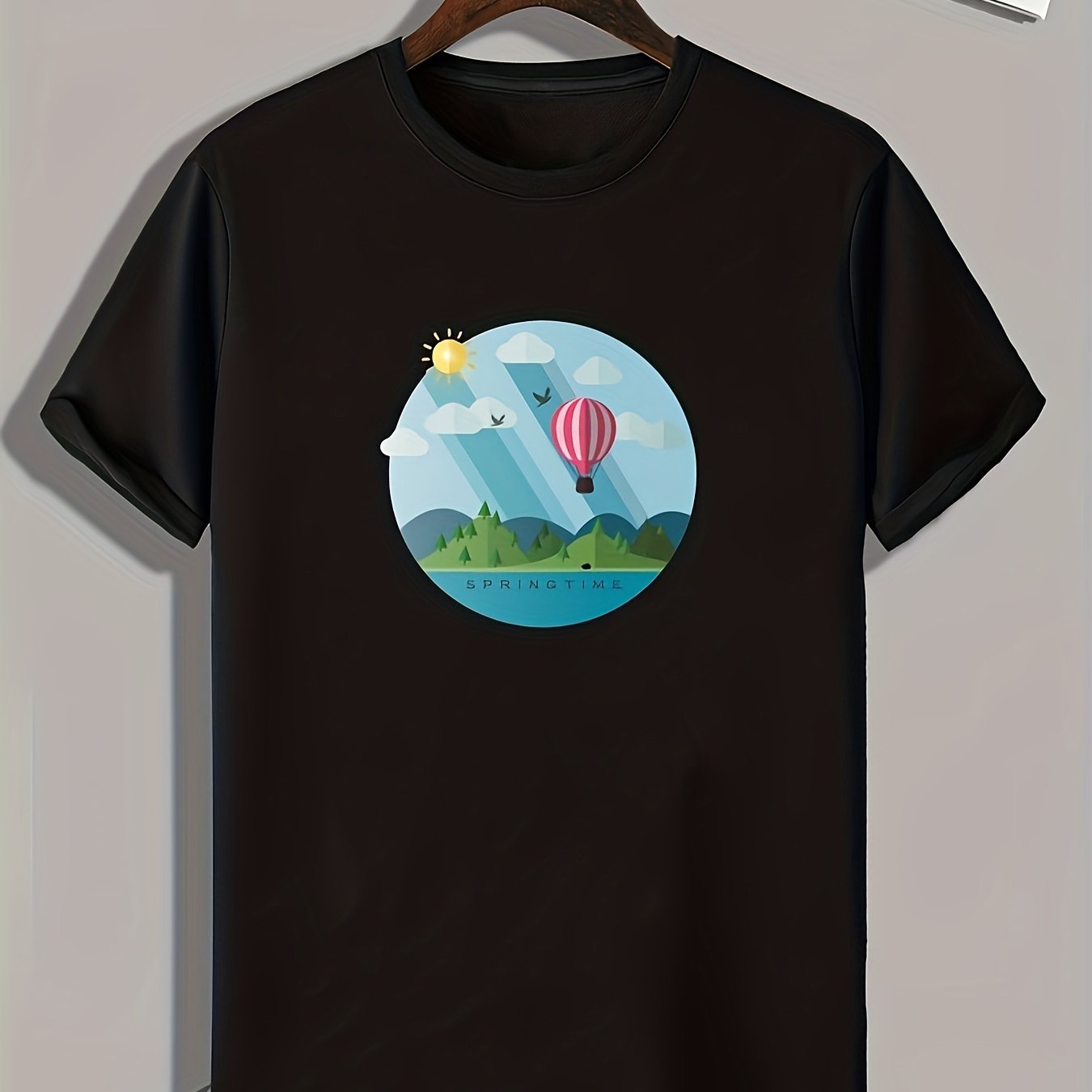 Scenery Print Men's Graphic T-shirt for Summer