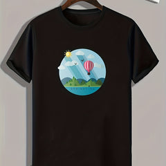 Scenery Print Men's Graphic T-shirt for Summer