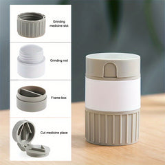 1pc Medicine Cutter Grinder Cup Storage Box 4 Functions Portable