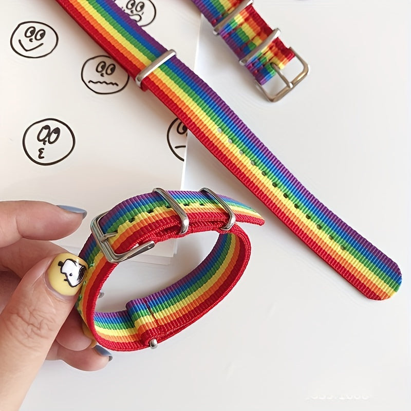 Rainbow Colorful Bracelet Cartoon Canvas Sports Bracelet