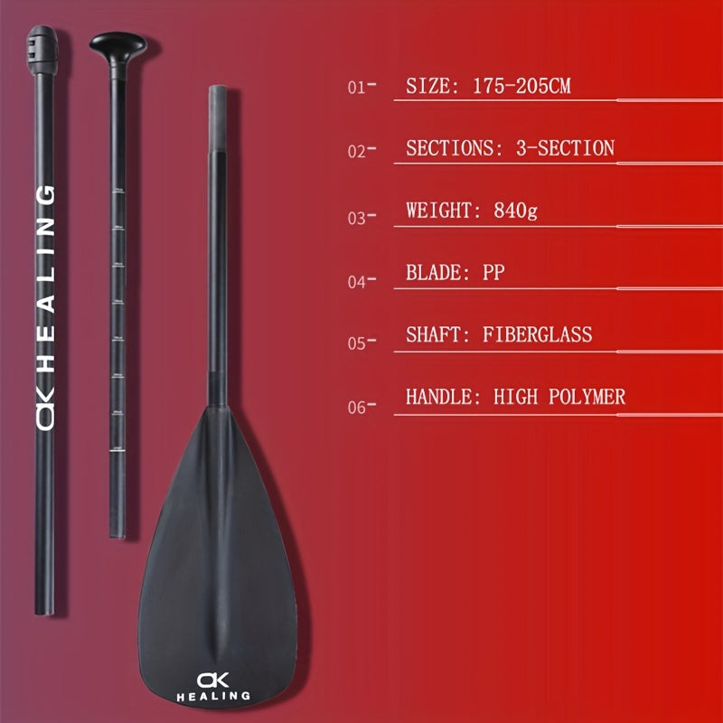 3-Section Fiberglass Shaft Boat Oar Paddle for Surfing