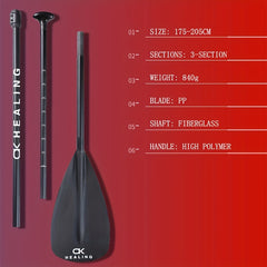 3-Section Fiberglass Shaft Boat Oar Paddle for Surfing