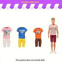 8pcs Men's Doll Clothing for 11-inch Dolls, Christmas Gift for Kids