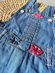 Baby Girl's Ruffle Trim Denim Dress Overall