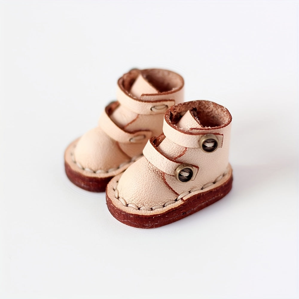 Faux Leather Boots 1 12 Scale BJD Doll Shoes Mixed Colors Non Slip Sole