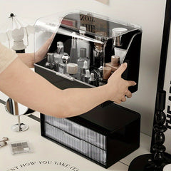 Makeup Storage Organizer Drawers Cosmetics Display with Lid