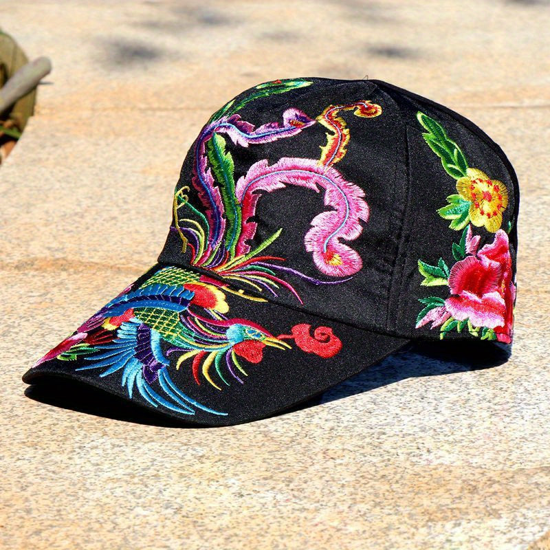 Ethnic Flower Animal Embroidered Sun Hat