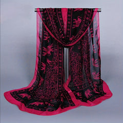 Boho Print Chiffon Scarf Vintage Long Shawl Breathable Head Wrap Hijab