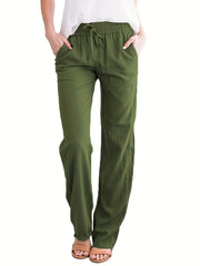 Drawstring Waist Pants Casual Women's Clothing