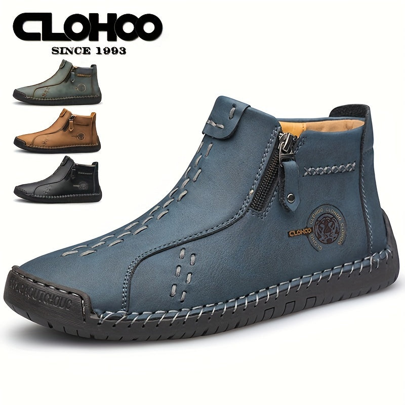 CLOHOO Men's Stitch Ankle Top Boots for Climbing