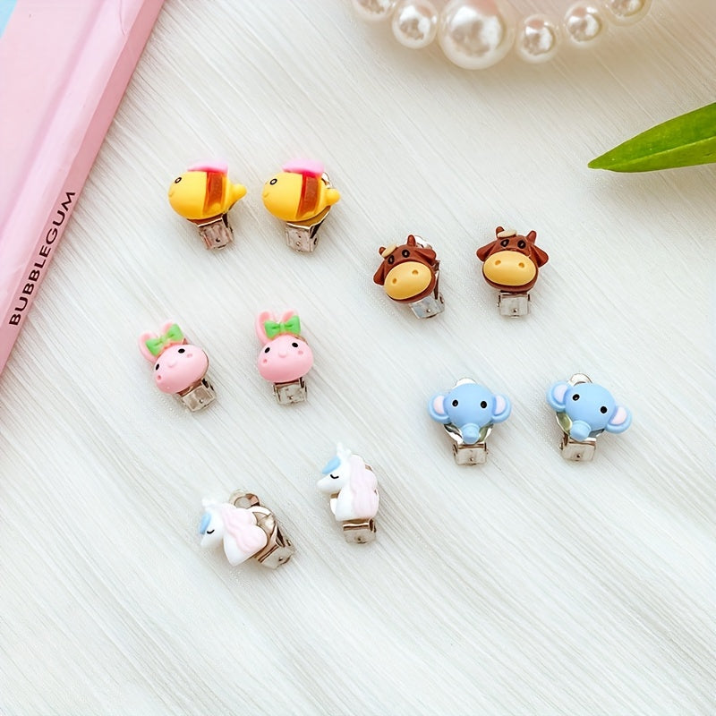 Kids Flower Earrings Princess Accessories