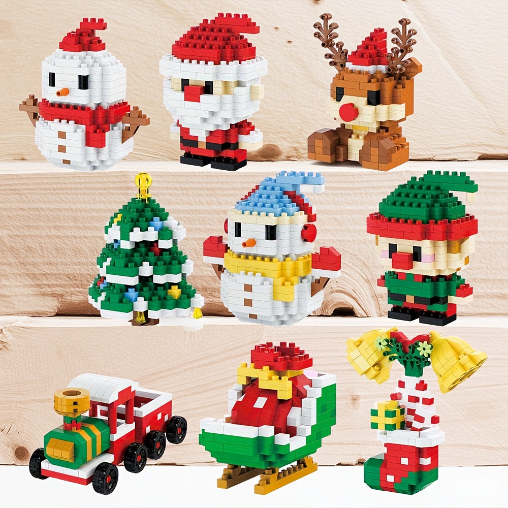 Christmas Building Blocks Toy Set with Santa, Elf, Snowmen & More