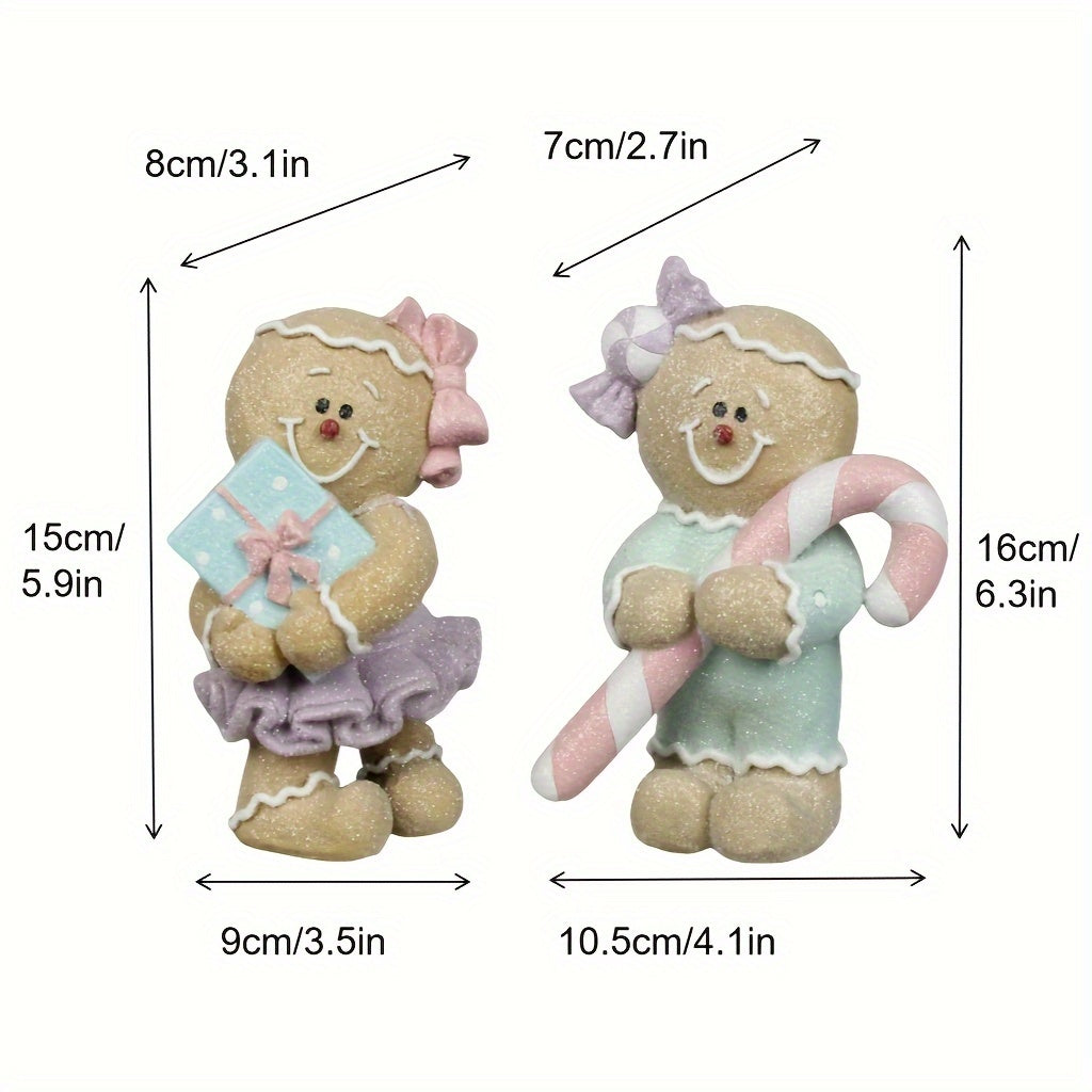 Resin Gingerbread Boy Girl Christmas Decor