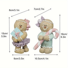 Resin Gingerbread Boy Girl Christmas Decor