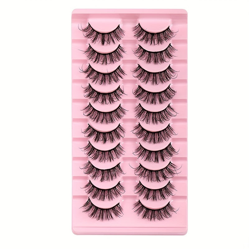 10 Pairs Fluffy Wispy False Eyelashes for Stage Party and Everyday Makeup