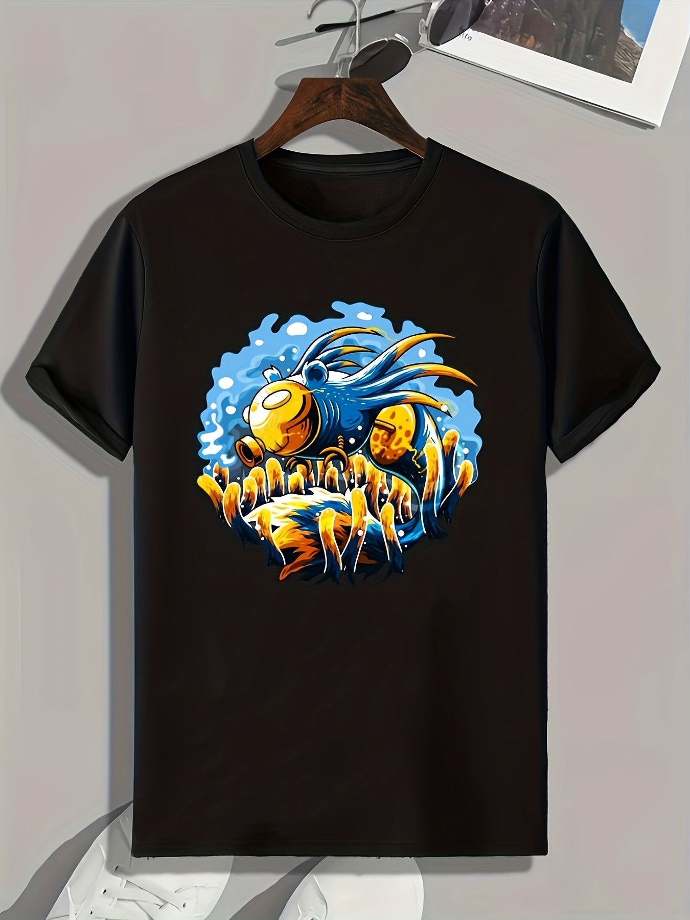 Cartoon Print Men's Graphic T-shirt Casual Comfy Tees For Summer