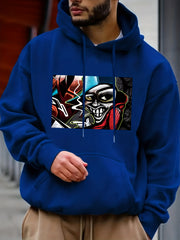 Abstract Painting Print Hoodie Men's Graphic Pullover