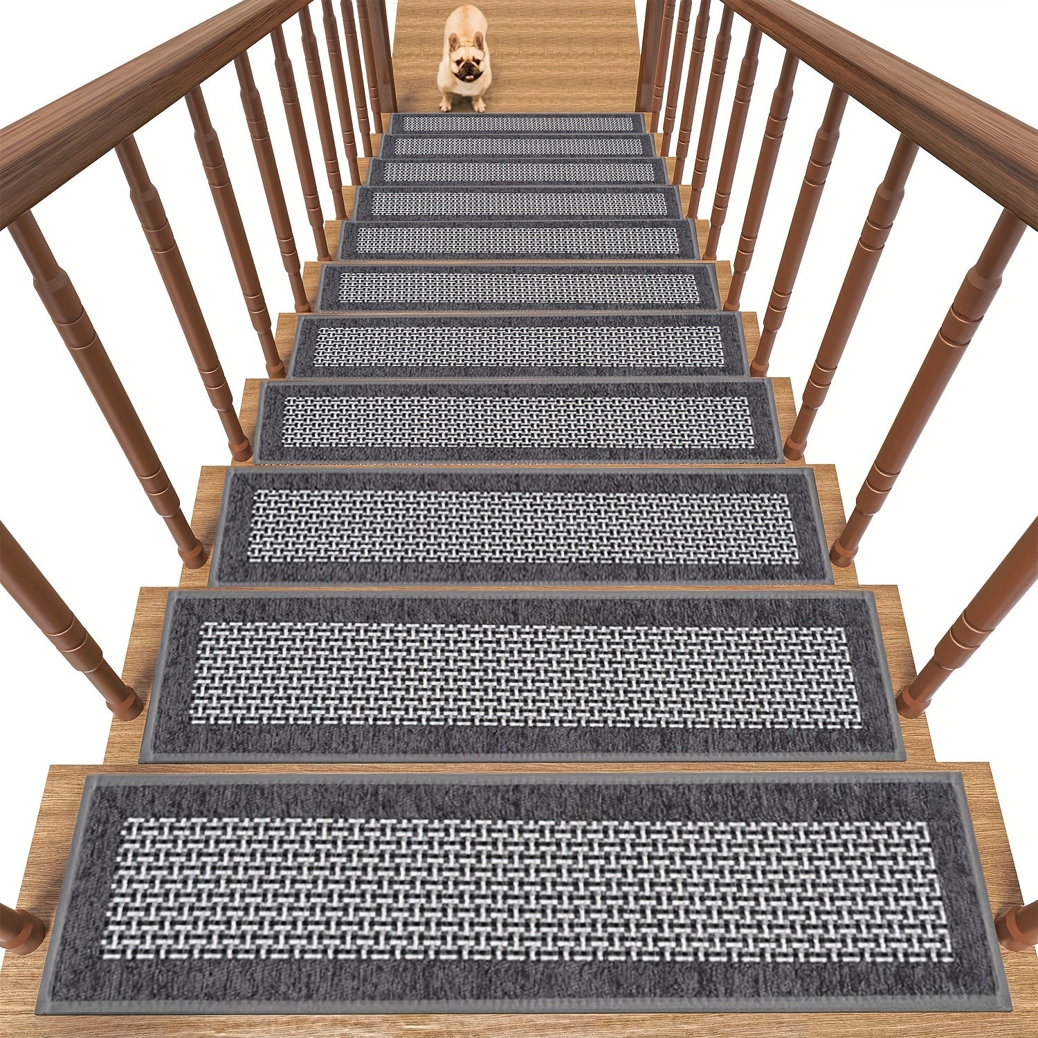 15pcs Non Slip Carpet Stair Treads Rubber Backing Safety Rug Runner