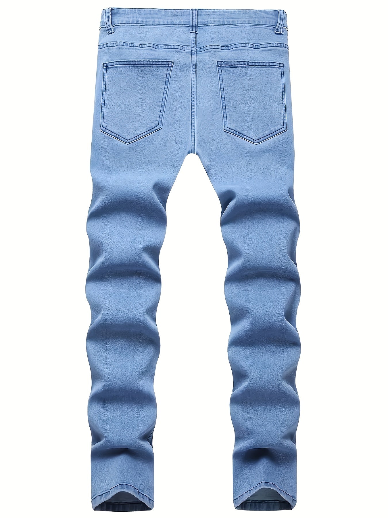 Slim Fit Ripped Jeans Mens Casual Street Style Denim Pants