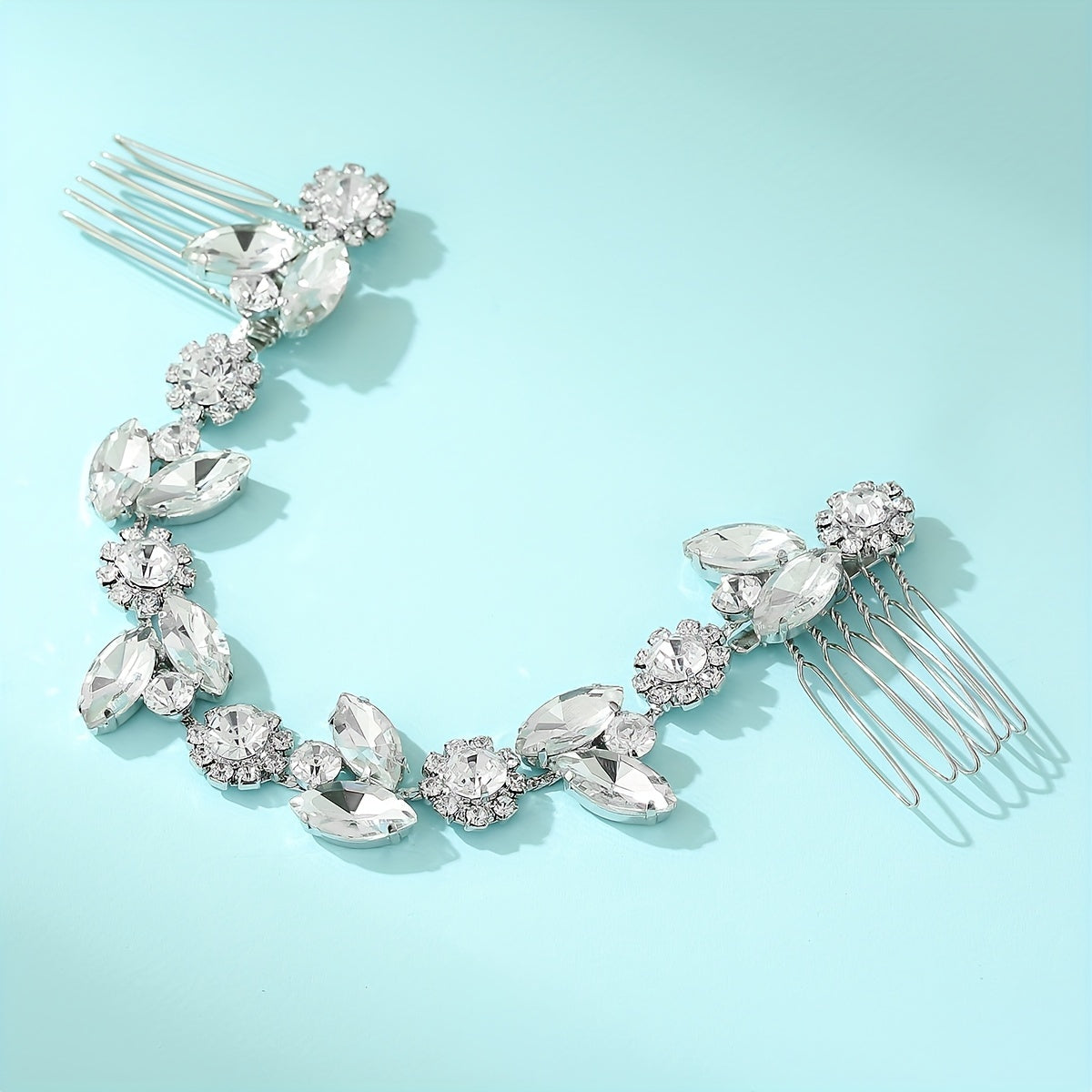 Rhinestone Sunflower Hair Comb Bridal Wedding Headwear