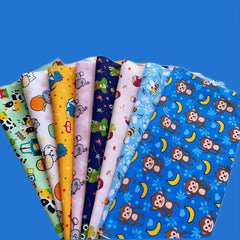 8pcs Animal Theme Fabric Polyester Fat Quarter DIY Sewing Supplies